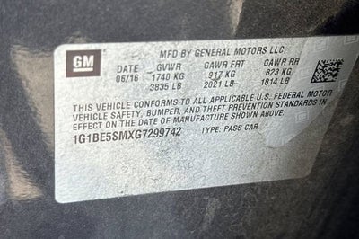 2016 Chevrolet Cruze Sedan LT (Automatic)