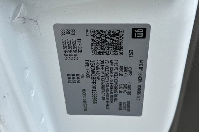 2023 Chevrolet Express Cargo 2500 2500 Extended Wheelbase Rear-Wheel Drive
