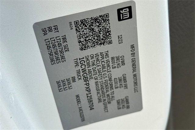 2023 Chevrolet Express Cargo 2500 2500 Extended Wheelbase Rear-Wheel Drive