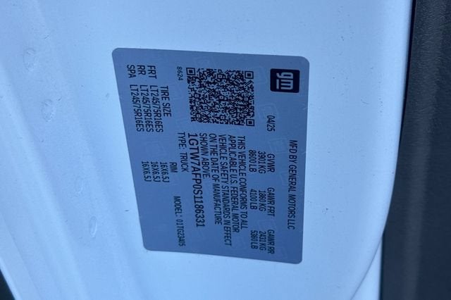 2025 GMC Savana Cargo 2500 Regular Wheelbase Rear-Wheel Drive