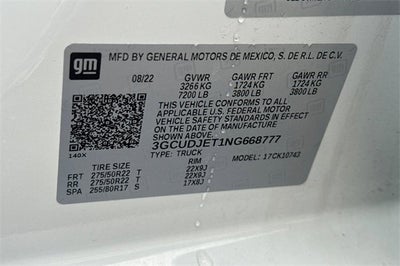 2022 Chevrolet Silverado 1500 Crew Cab Standard Box 4-Wheel Drive High Country