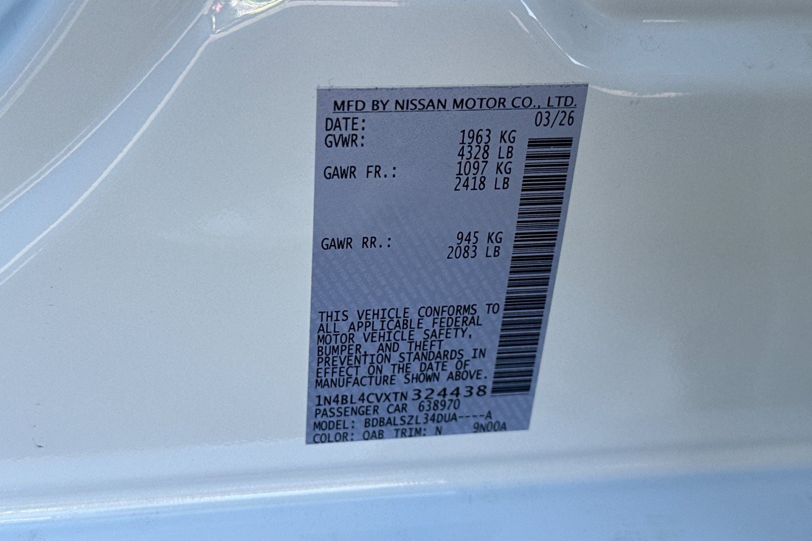 2026 Nissan Altima 2.5 SR