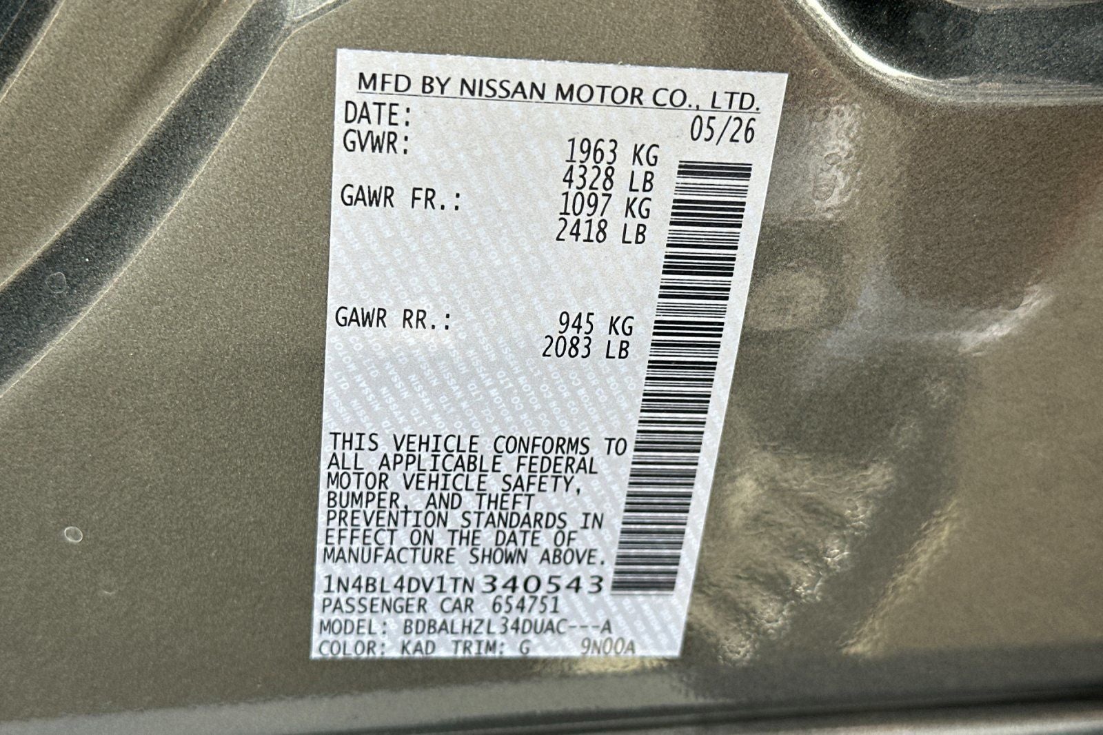2026 Nissan Altima 2.5 SV