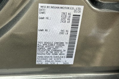 2026 Nissan Altima 2.5 SV