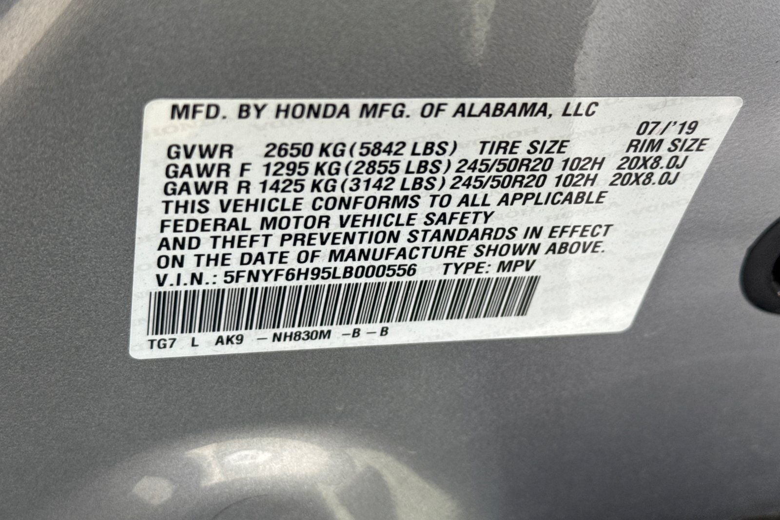 2020 Honda Pilot Touring 8 Passenger