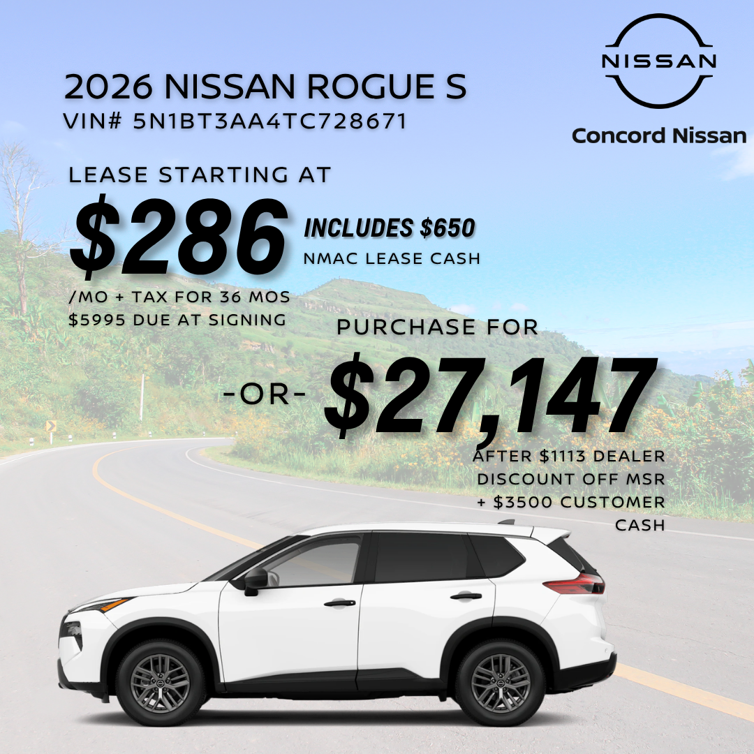 Lease $286/mo + tax for 36 mos w/$5995 due at signing. Purchase for $27,147